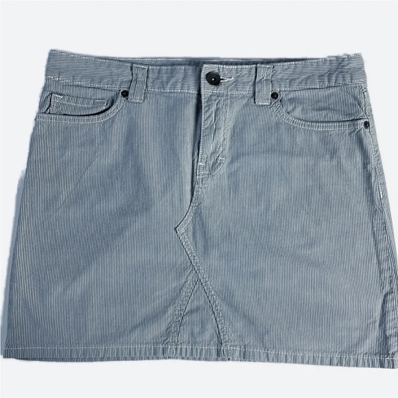 Tommy Hilfiger Striped Mini Skirt Size 10 Blue White - Picture 1 of 12
